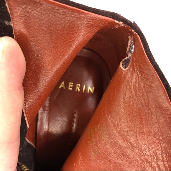 ‼️SALE‼️✨AERIN Zip-Up Suede Booties Eggplant Wmn Sz 7 - Picture 12 of 12